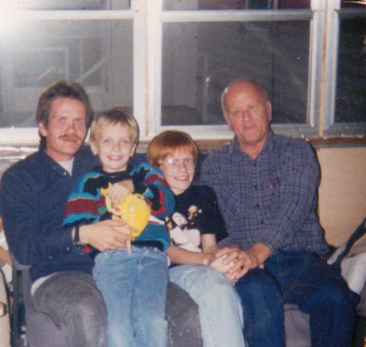 Scott with Steven, Travis, and Dad